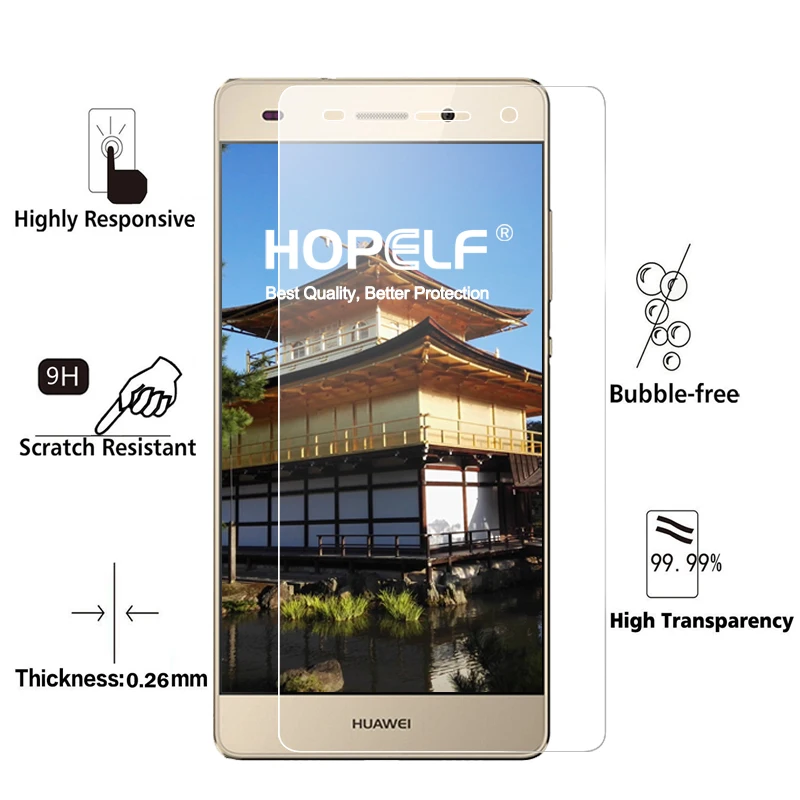 2 шт HOPELF закаленное стекло для huawei P8 Lite Защитная пленка для экрана телефона для huawei P8 Lite закаленное стекло