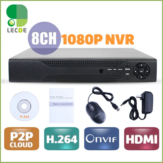 CCTV 8CH NVR Onvif H.264 HDMI High Definition 1080P Full HD 8 channel Network Video Recorder For IP Camera system XMEYE|nvr onvif|nvr 8chnvr h.264 |