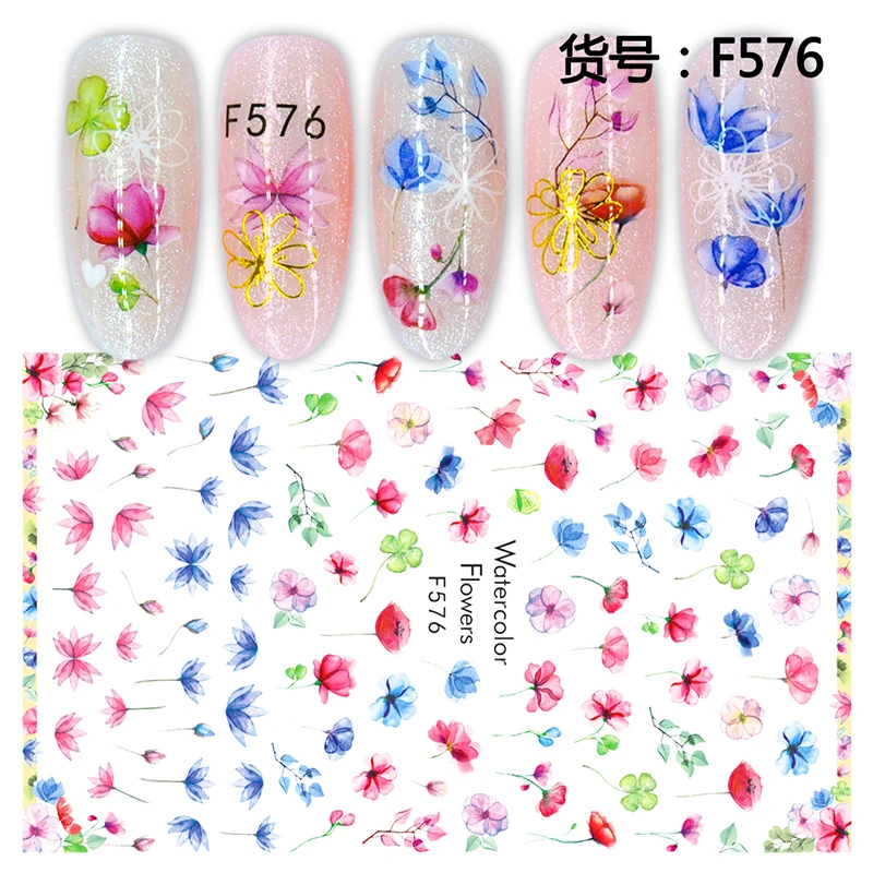10 листов 3D наклеек для ногтей цветок в виде кошки наклейка сделай сам клейкие