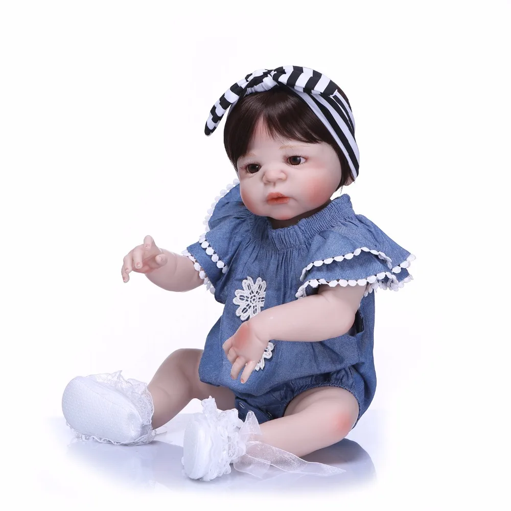 Бренд npk bebes reborn 57 см прекрасная полностью силиконовая кукла для маленьких