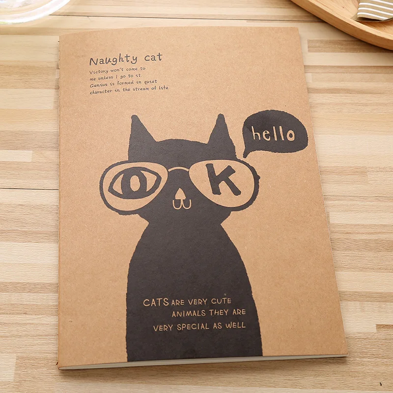 2 шт. блокнот в стиле ретро с мультяшными животными|notebook kraft|animal notebooknotebook supply |
