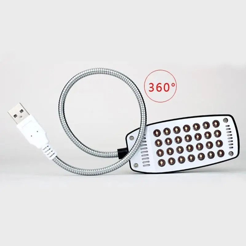 LumiParty USB Гибкая мини лампа Для Книг Регулируемая 28 Светодиодная настольная для