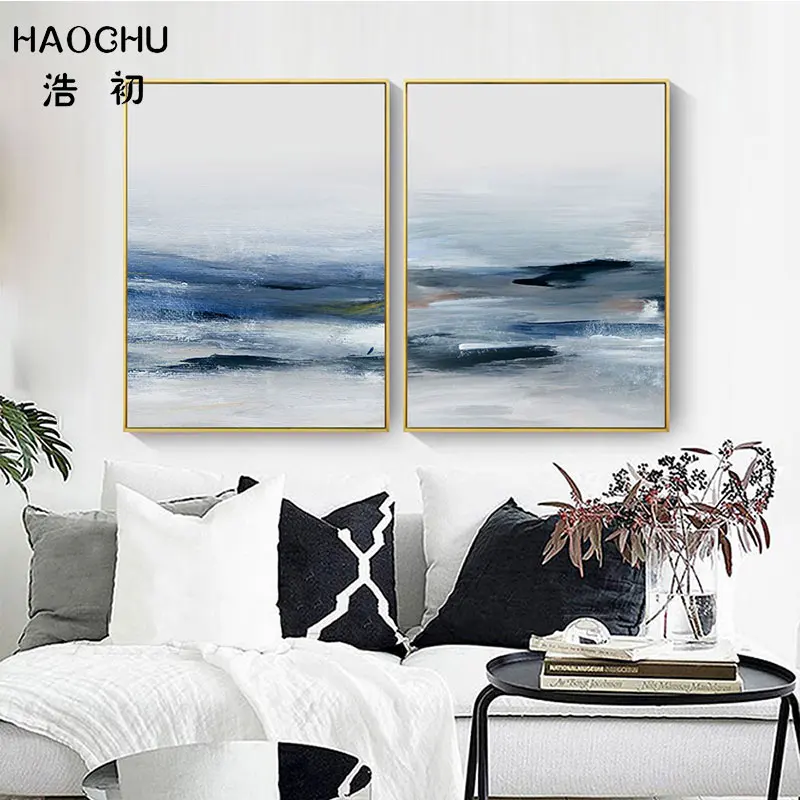 The Blue Seascape Home Canvas Decorative Paintings Undulating Seawater Like Some Massif Pictures Turbulent Waves Posters | Дом и сад