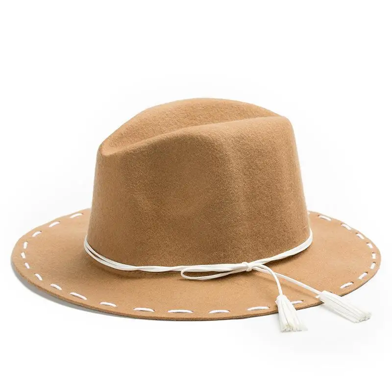 2017 Новая мода действительно шерсть Для женщин черные теплые Fedora Hat для Леди
