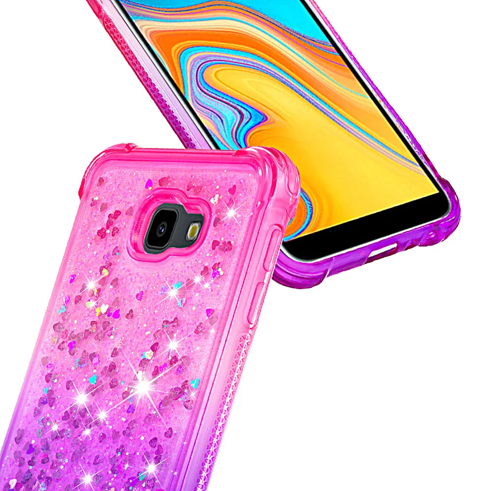 Чехол-бампер для Samsung Galaxy J4 + Plus блестящий динамический жидкий милый мягкий чехол