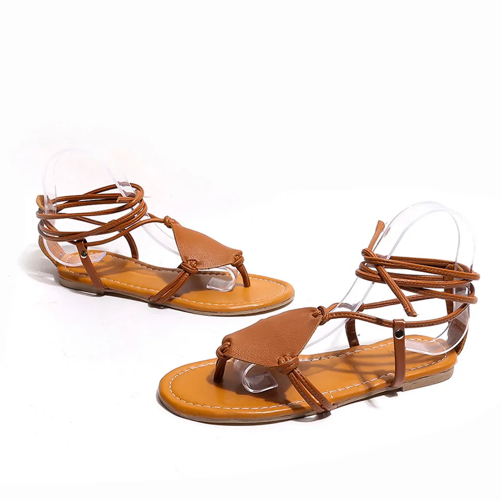 SAGACE женские летние однотонные пляжные дышащие сандалии на шнуровке с открытым