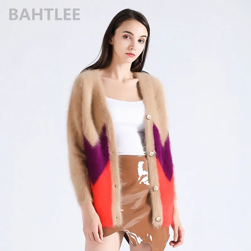 Зимний женский кардиган BAHTLEE из ангоры шерстяной вязаный кашемировый с