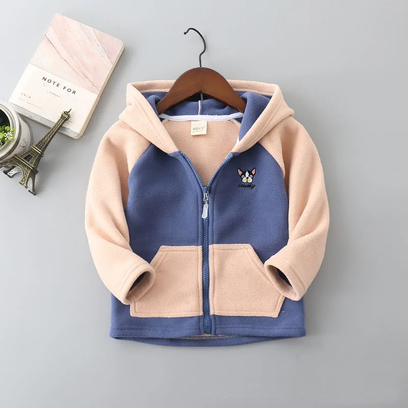 Детская флисовая толстовка с капюшоном для мальчиков и девочек весна осень