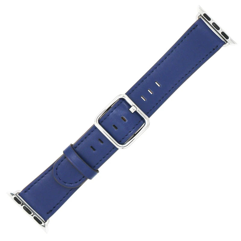Royal blue Современный Кожаный ремешок с пряжкой для apple watch 38 мм 42 мм iwatch серии 5 4 3 2 1 44 мм 40 мм ремешок для часов браслет ремень аксессуары - Цвет ремешка: Royal blue
