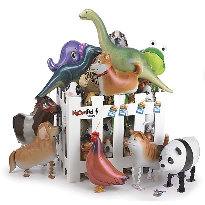 

10pc/lot lovely walking animal balloons with leg for birthday animal farm party foil pet balloons children toy