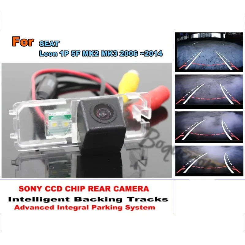 HD CCD подсветка треков Чип камера для SEAT Leon 1P 5F MK2 MK3 2006 ~ 2014 заднего вида Парковка