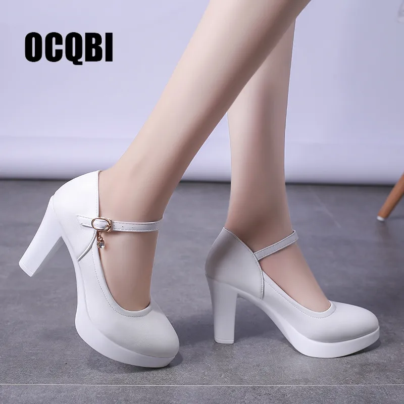 Туфли лодочки женские на платформе высокий каблук круглый носок пикантные