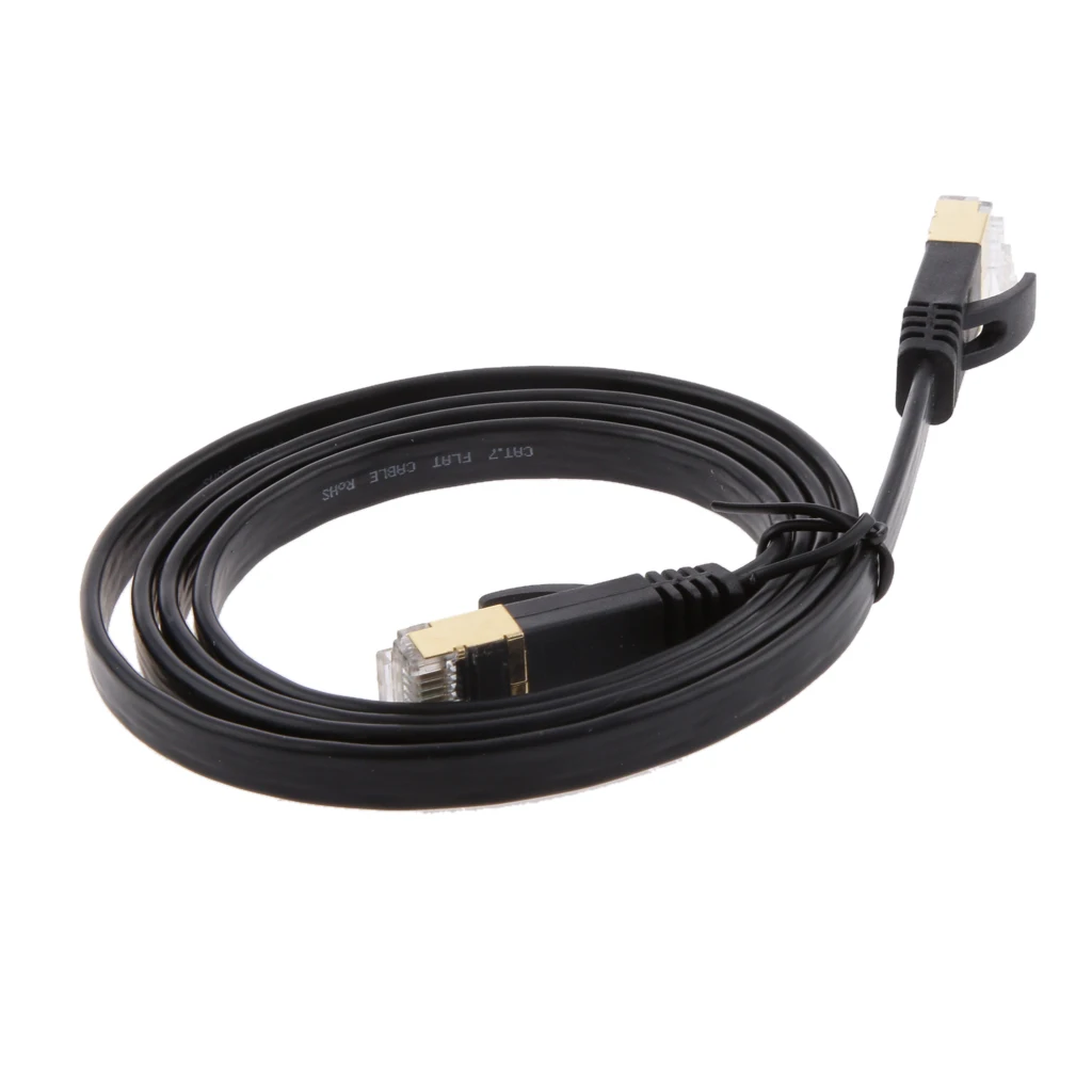 10 Гбит/с Cat7 RJ45 Ethernet плоская заплата сети LAN Экранированный кабель Позолоченные 1 м 3.3FT Поддержка пропускную способность до 600 МГц