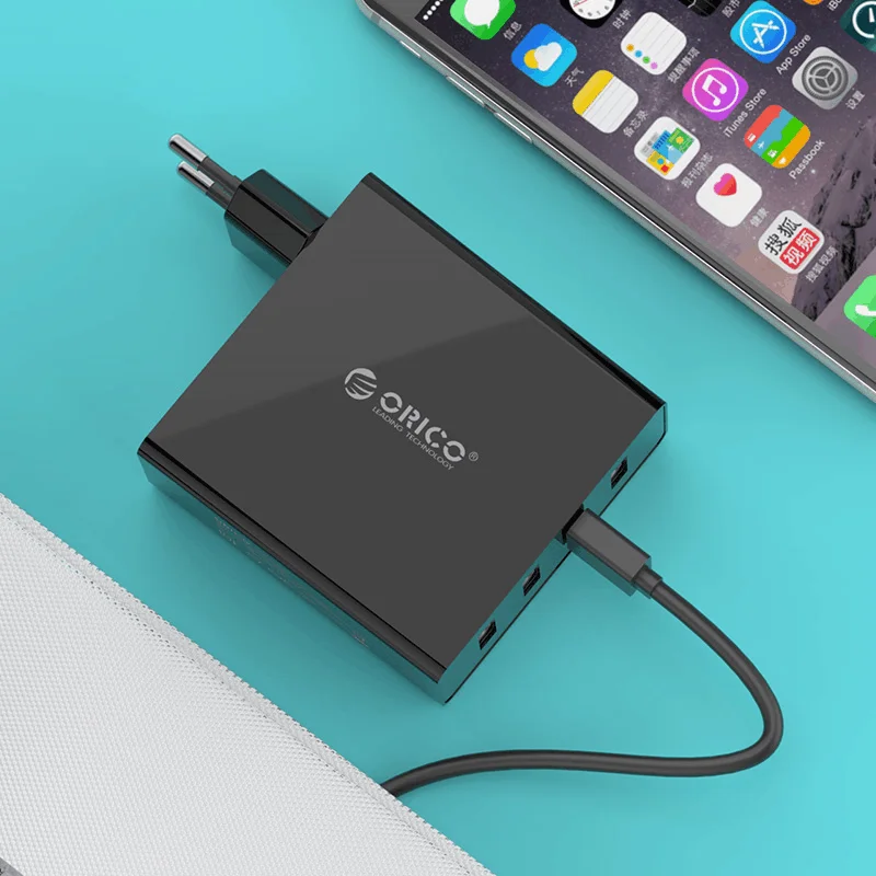 ORICO DCW-4U 4-Порты стены USB телефон Зарядное устройство 5V2. 4A* 4 6A30W всего Выход мобильного телефона путешествия Зарядное устройство для смартфонов
