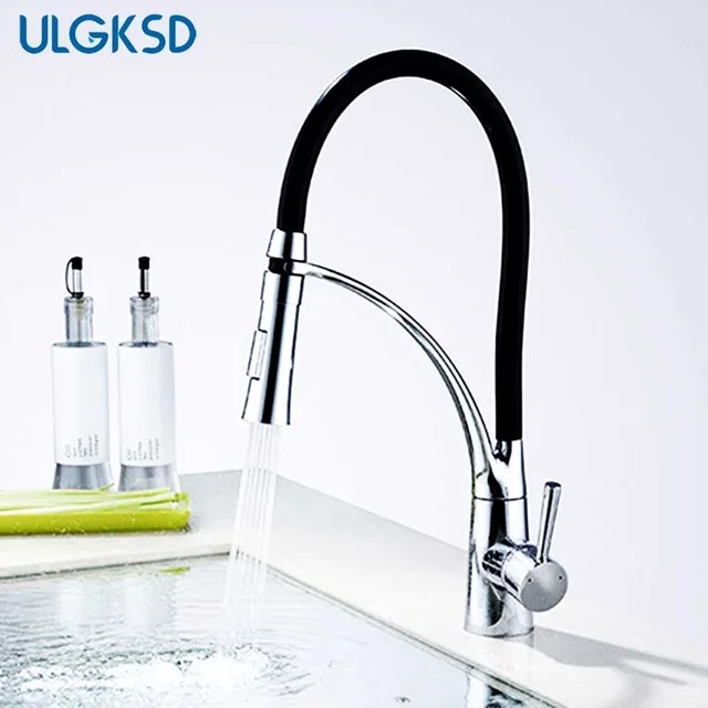 ULGKSD смесители для кухни выдвижной распылитель сосуд смесители для раковины 360 Поворотный кран для холодной и горячей воды кухонный смеситель