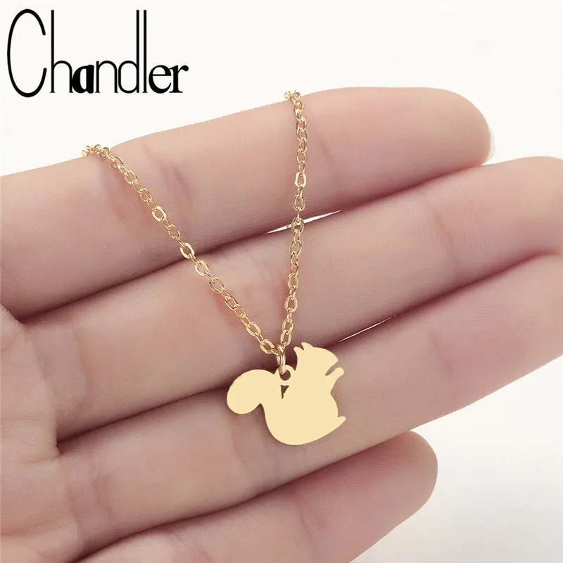 

Подвеска Chandler из нержавеющей стали с золотым покрытием, Маленькая подвеска в виде животного, повседневные Простые Украшения для любителей животных
