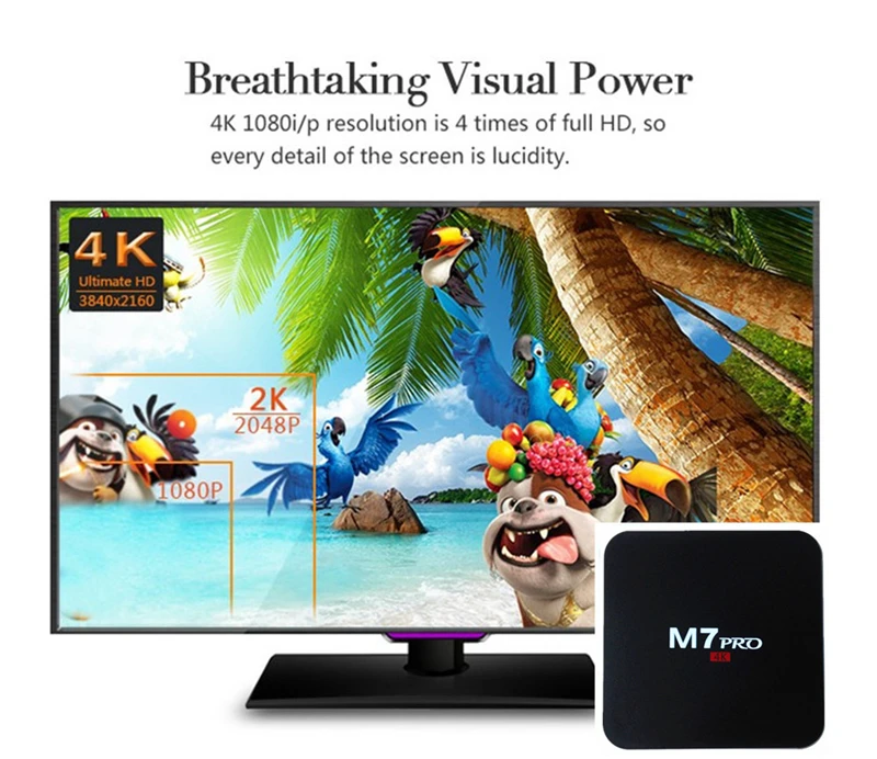 M7 Pro Android 5.1 TV Box Коди Предварительно установленной S905 Amlogic Quad Core WiFi 4 К H. 265 лучше чем
