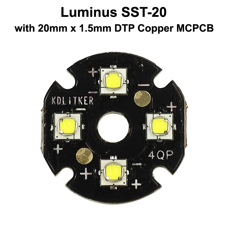 Четырехъядерный светодиодный излучатель Luminus с KDLITKER 20 мм x 1 5 DTP медная печатная