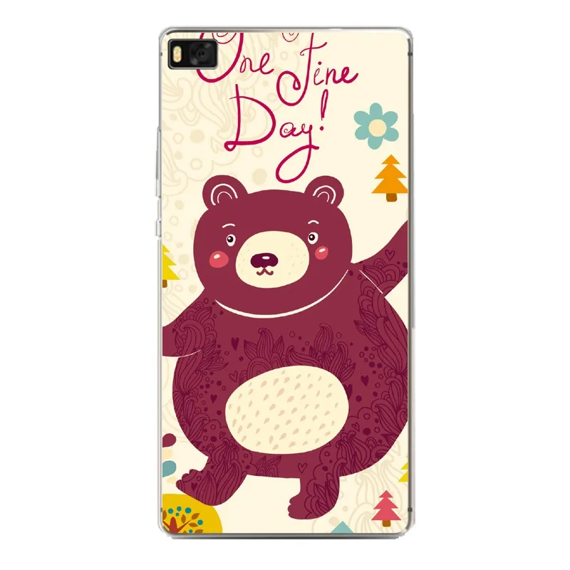 Flora Soft Clear TPU Phone Case For huawei P10plus P8 P9lite honor 3c 4c 6a 7 8 9 5c Coque Printed Bear Cute Cover Free Shipping | Мобильные
