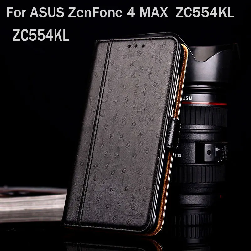Для ASUS ZenFone 4 MAX ZC554KL чехол Роскошный страусиный кожаный с подставкой Модный для