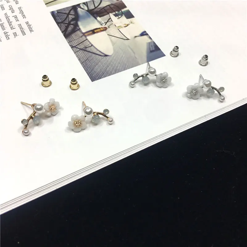 Новинка 2019 модные серьги с кристаллами для женщин гвоздики в виде ветки ракушки