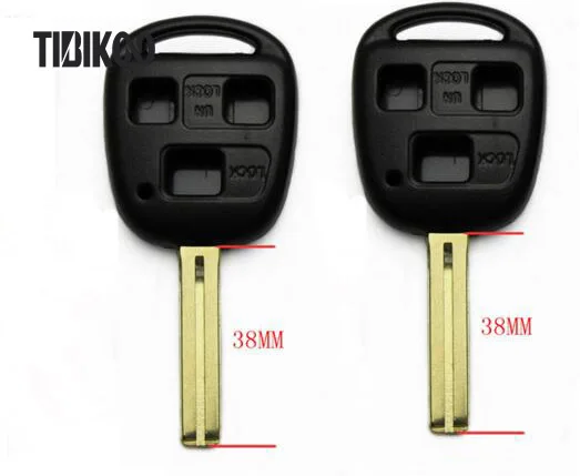 

New Uncut Blade Replacement Case For Toyota Remote Key Shell 3 Button TOY48 Short Blade 38MM