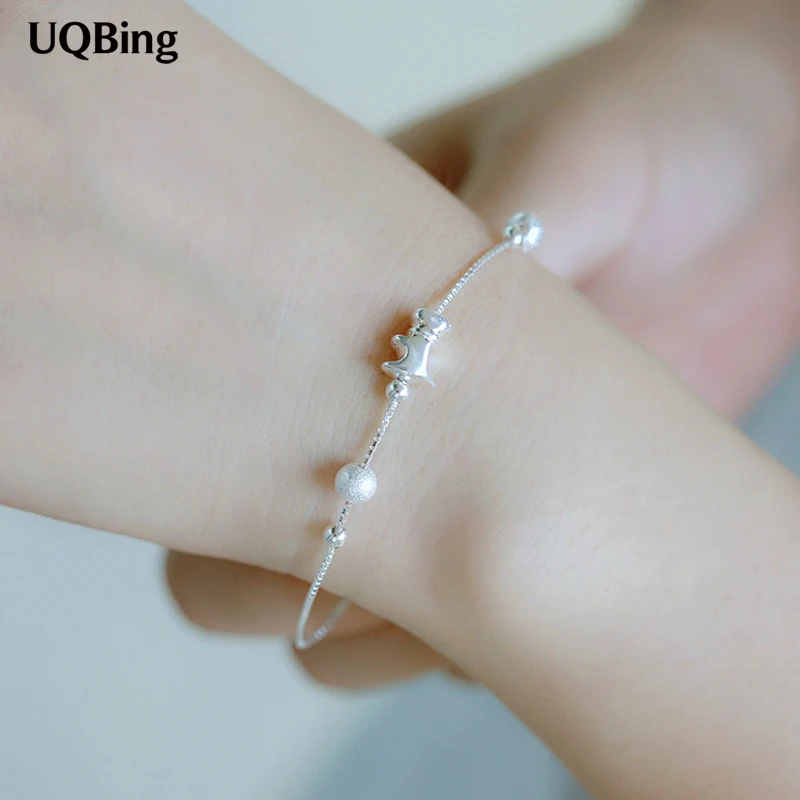 Браслеты из чистого серебра 925 пробы с собакой браслеты шармами ювелирные