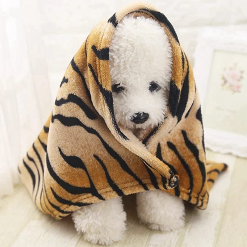 

Autumn And Winter Tiger Style Pet Blankets Coralline Warm Optional Pet Dog Cat Teddy Blankets