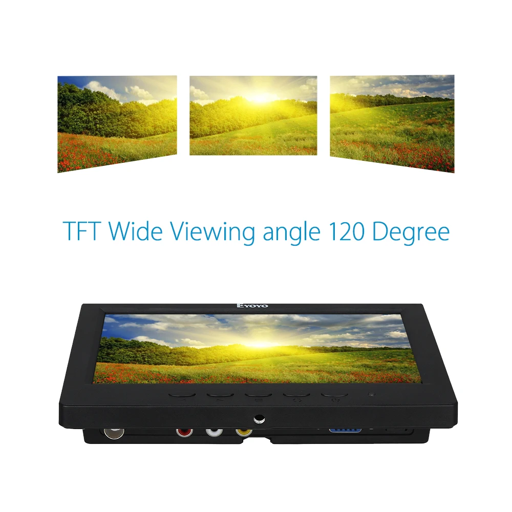 Eyoyo H716 7 дюймов tft ЖК дисплей Мониторы 1024*600 ПК аудио видео Дисплей VGA BNC HDML AV Вход CCTV