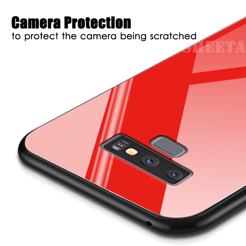 9H Tempered Glass Hard Case For Samsung Galaxy Note 9 8 S9 S8 Plus S7 Edge A6 A8 A9 Star Lite J4 J6 J8 2018 Soft Bumper |