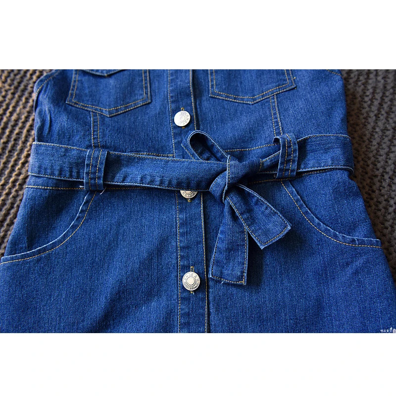Girls Dresses 2020 Summer New Children's Clothing Simple Comfortable Sleeveless Vest Denim Dress | Детская одежда и обувь