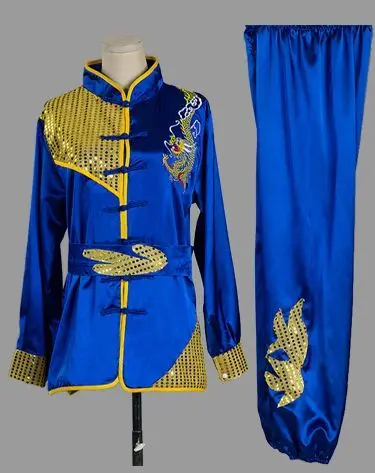 Унисекс для детей и взрослых вышивка дракон Кунг фу Костюмы боевых искусств ушу