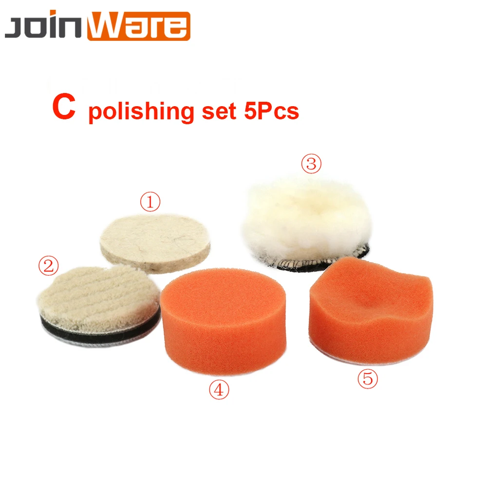 C Polishing Set 5Pcs Пневматическая шлифовальная орбитальная полировальная машина пневматическая полировка для автомобильного кузова инструмент " 3" орбитальная шлифовальная машина Деревообработка Удаление ржавчины - Цвет: C Polishing Set 5Pcs