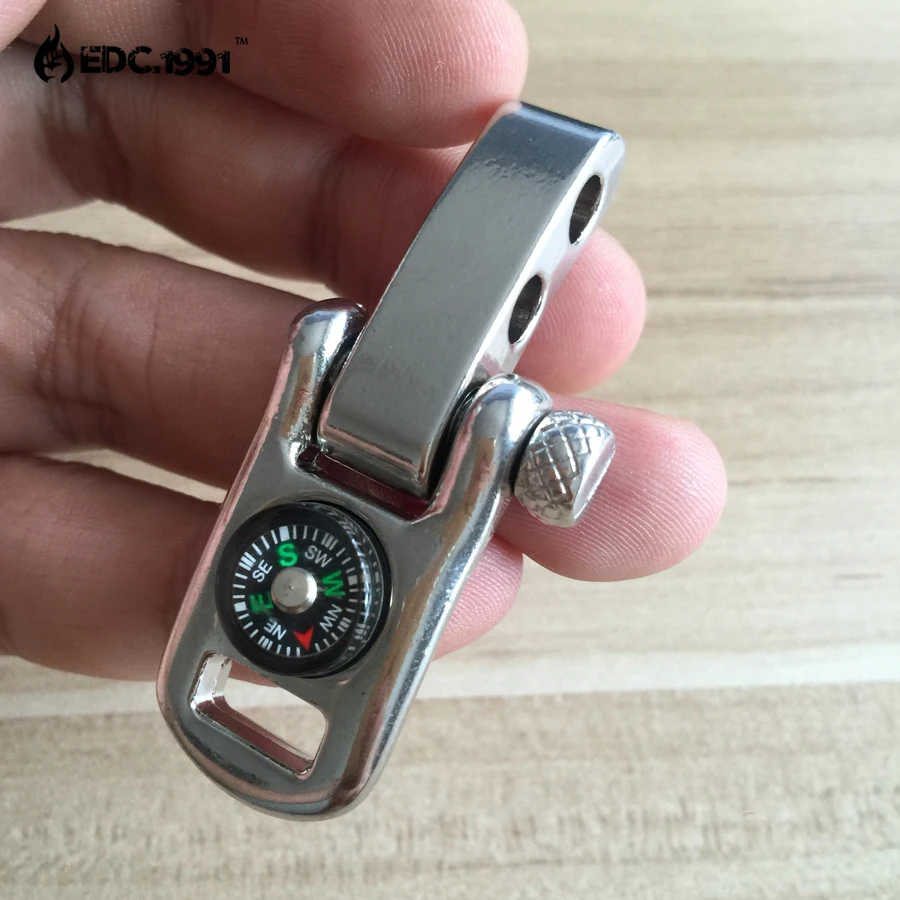 10PCS/LOT High quality Adjustable U Shape Anchor Shackle Outdoor Survival Rope Paracord Bracelet Buckle with mini for Compass | Спорт и