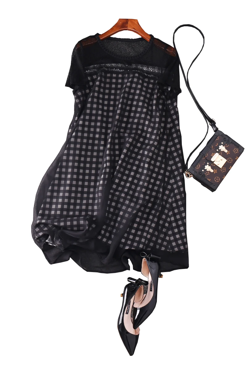 Женское кружевное платье до колена Повседневное трапециевидной формы с коротким