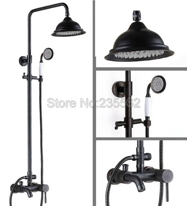 

Черный латунный смеситель для душа с эффектом потертости для ванной комнаты и ванной + ручной спрей для душа lrs324