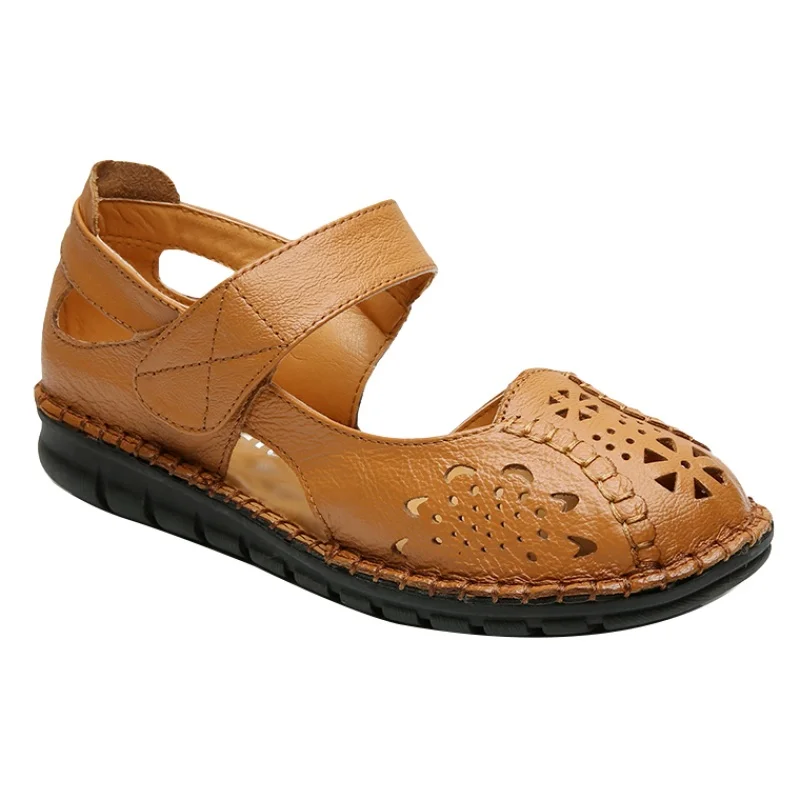 Женские сандалии ручной работы GKTINOO повседневные из натуральной кожи на мягкой