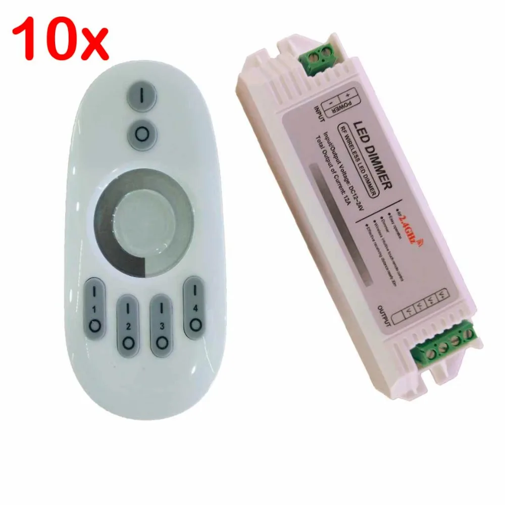 Бесплатная доставка DHL 10 компл./лот DC12V/24 V 12A 4 зоны 2 4G RF светодиодный диммер