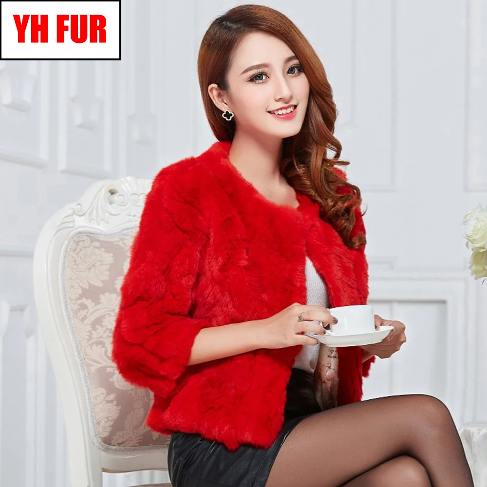 2020 Новая горячая Распродажа ЛЕДИ Настоящий мех кролика пальто из натуральной
