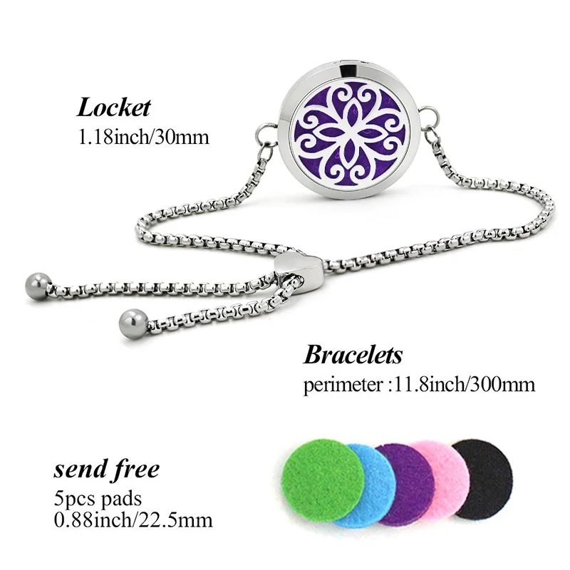 Романтический регулируемый браслет из нержавеющей стали диаметром 30 мм 316 дюйма