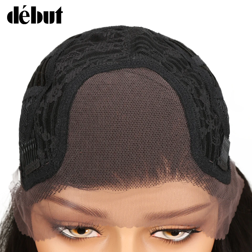 Дебютные бразильские прямые волосы Remy парик из человеческих волос на шнуровке