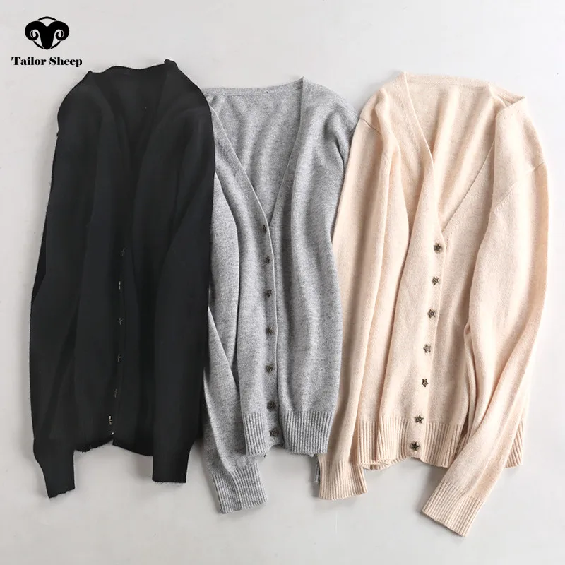 Пряжка со звездой шерстяной кардиган для женщин тонкое пальто короткая куртка на