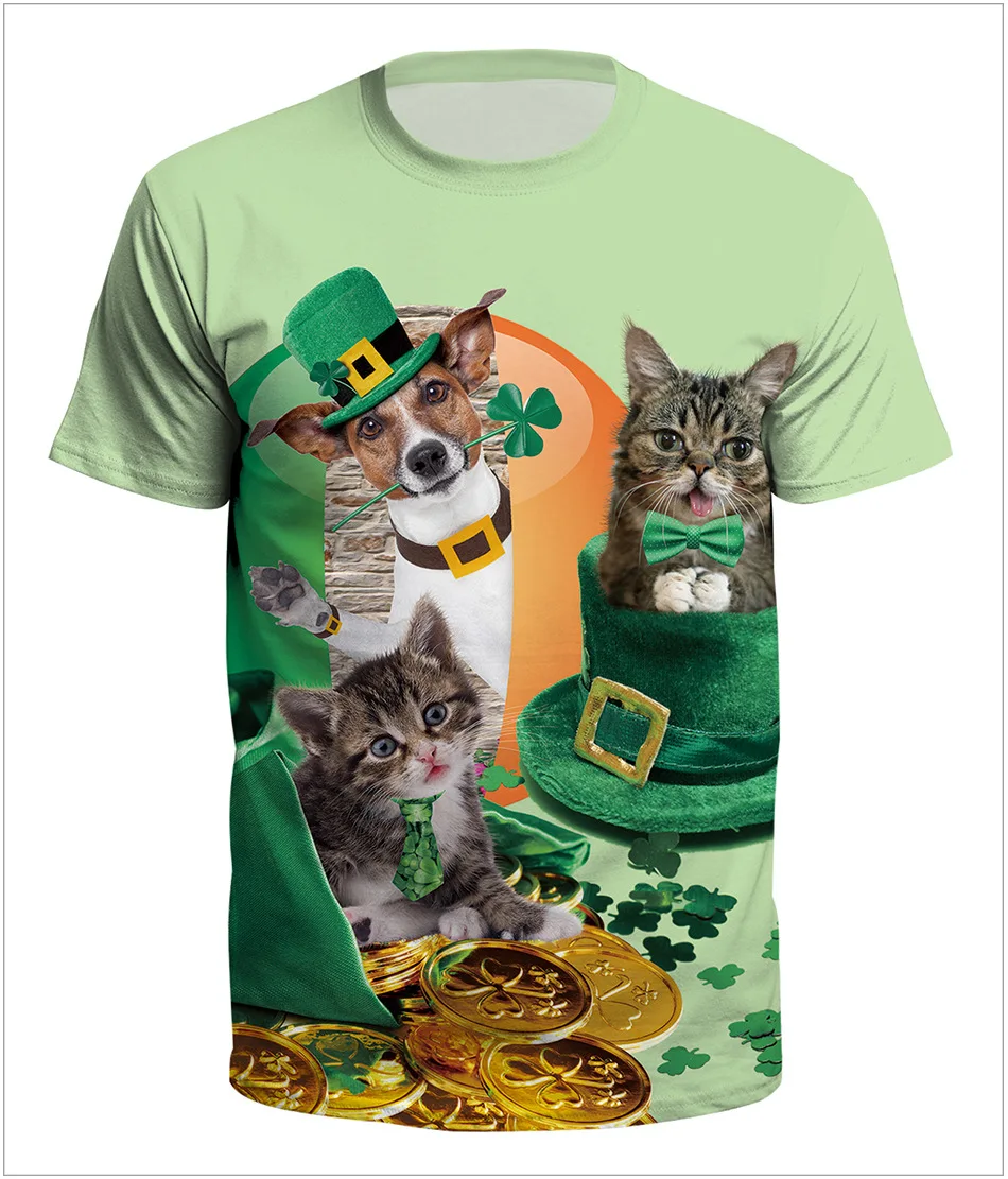 Футболка Plstar Cosmos зеленые головные уборы и День Святого Патрика 3D пуловер