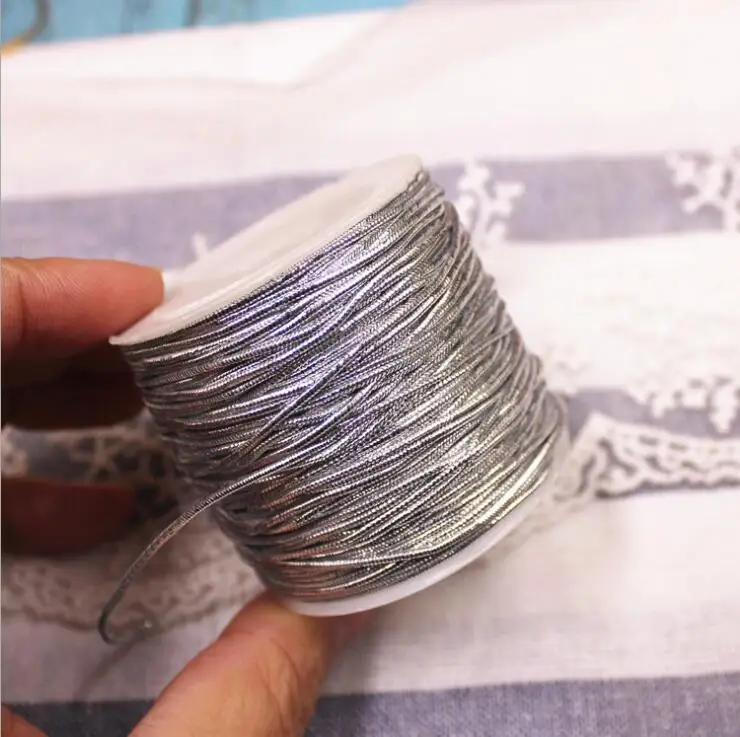 25 м/рулон золотипосылка/Серебристая веревка для упаковки печенья 1 мм|rope seal|rope for