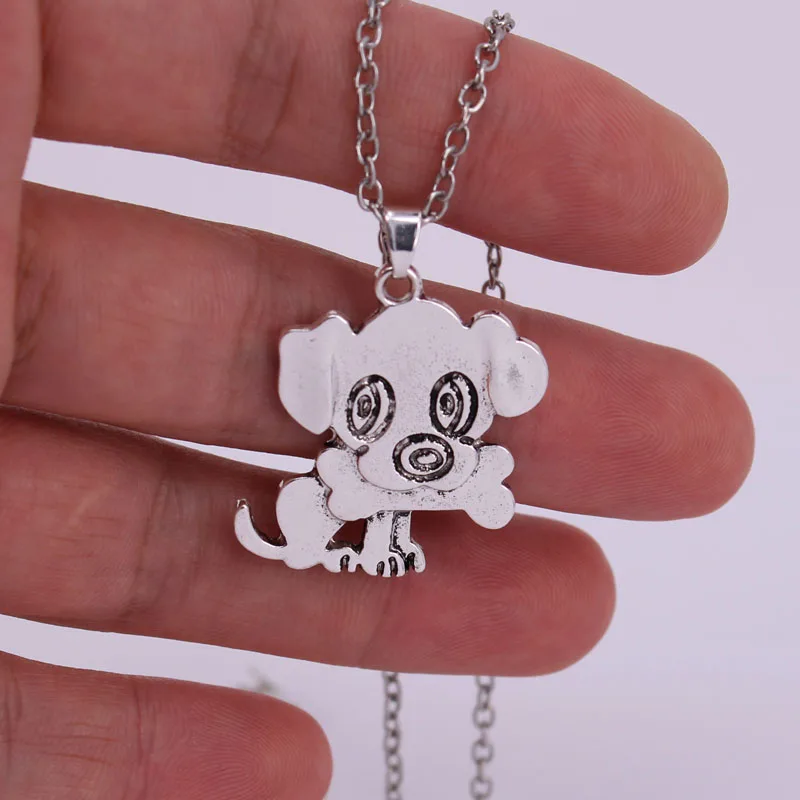 

hzew dogs necklaces gift little dog and bone pendant necklace