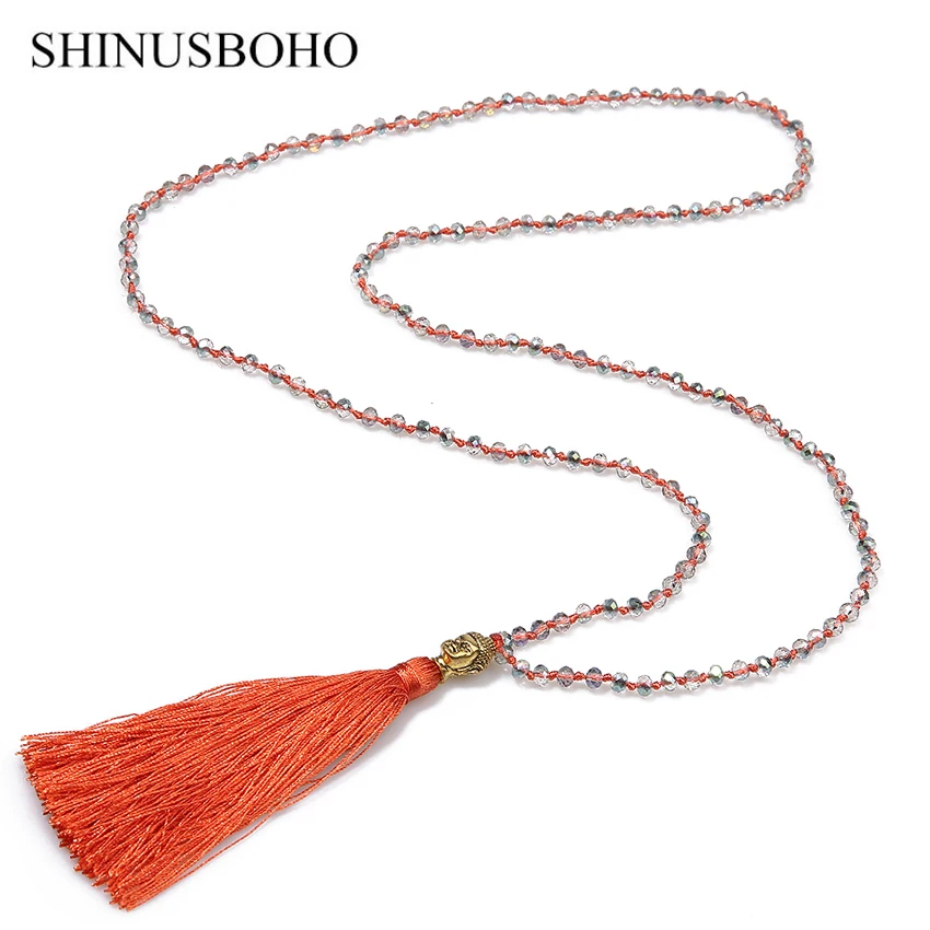 SHINUS BOHO Religion ожерелье с головой Будды классические длинные ожерелья подвесками и