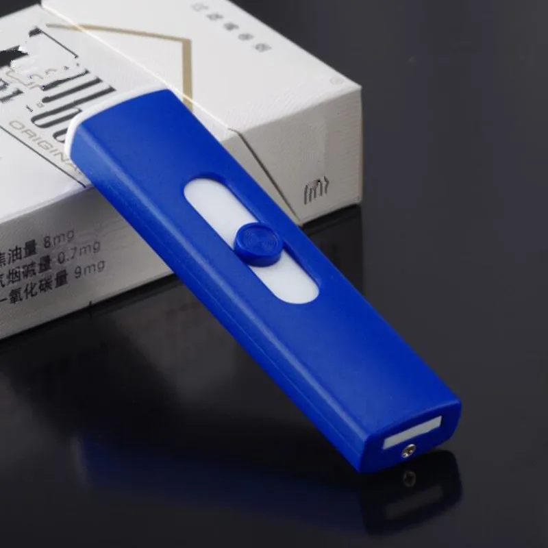 Небольшой тонкий зарядка через usb ветрозащитная Зажигалка для курения