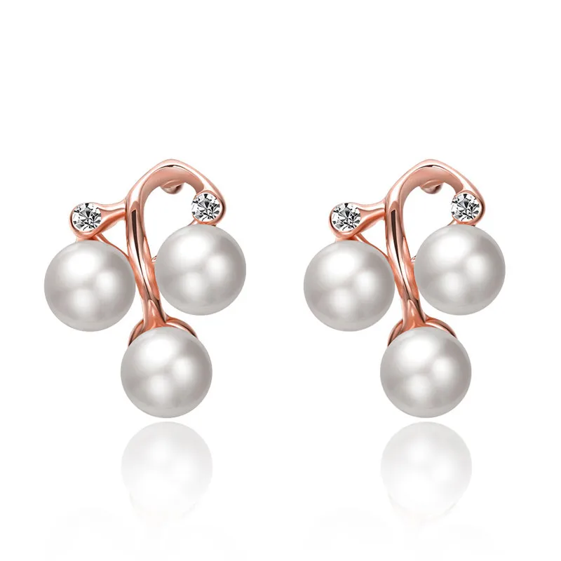 Низкая цена простой Серьги с жемчугом для женщина круглый Серьги-гвоздики