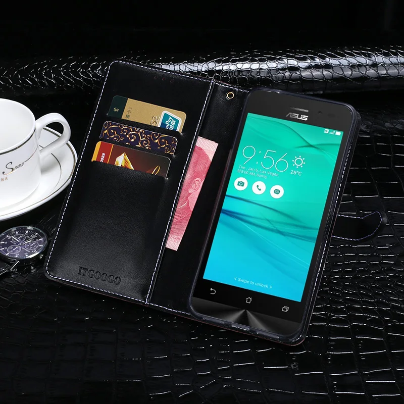 Чехол для Asus Zenfone Go ZB452KG чехол с откидной крышкой из крокодиловой кожи бизнес