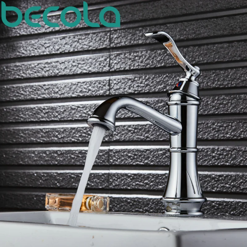 

BECOLA new designchrome bathroom faucet black and brushed nickel basin tap high quality solid brass sink faucet B-431C